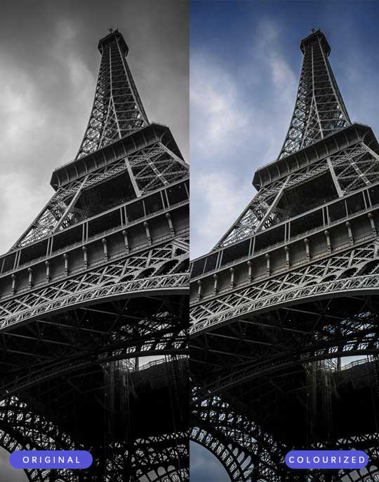 before-after picture by using picture colorizer